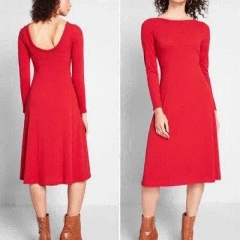 ModCloth Red Ribbed Dress - NEW! - Size XL (16)